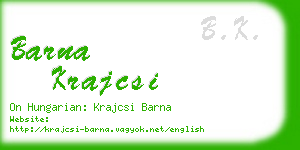 barna krajcsi business card